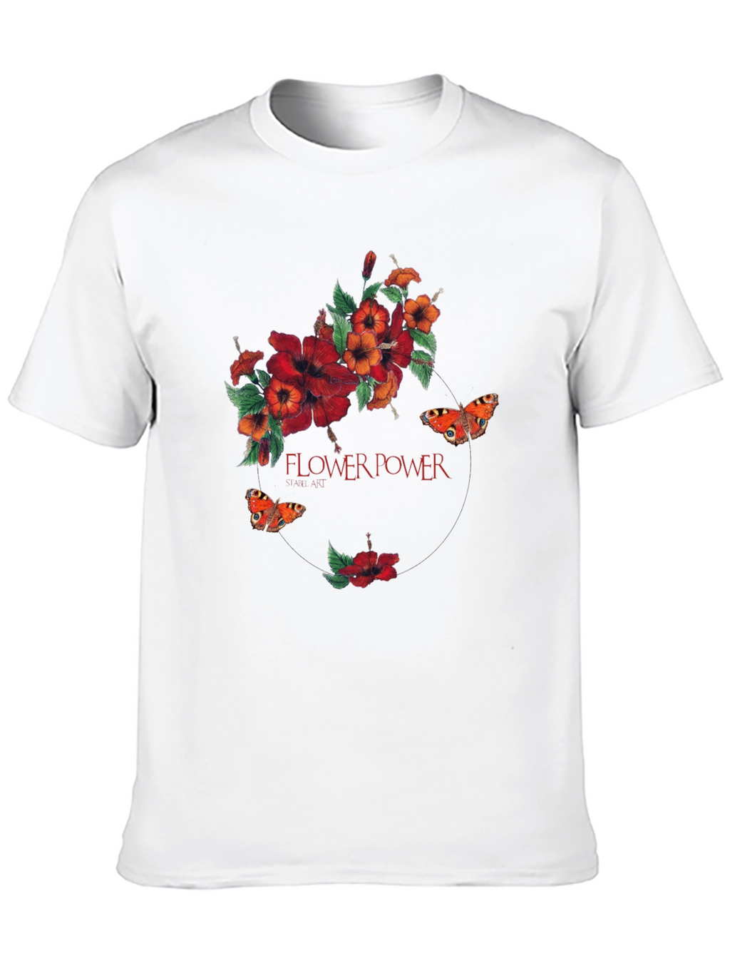Flower Power Graphic Print Black T-Shirt
