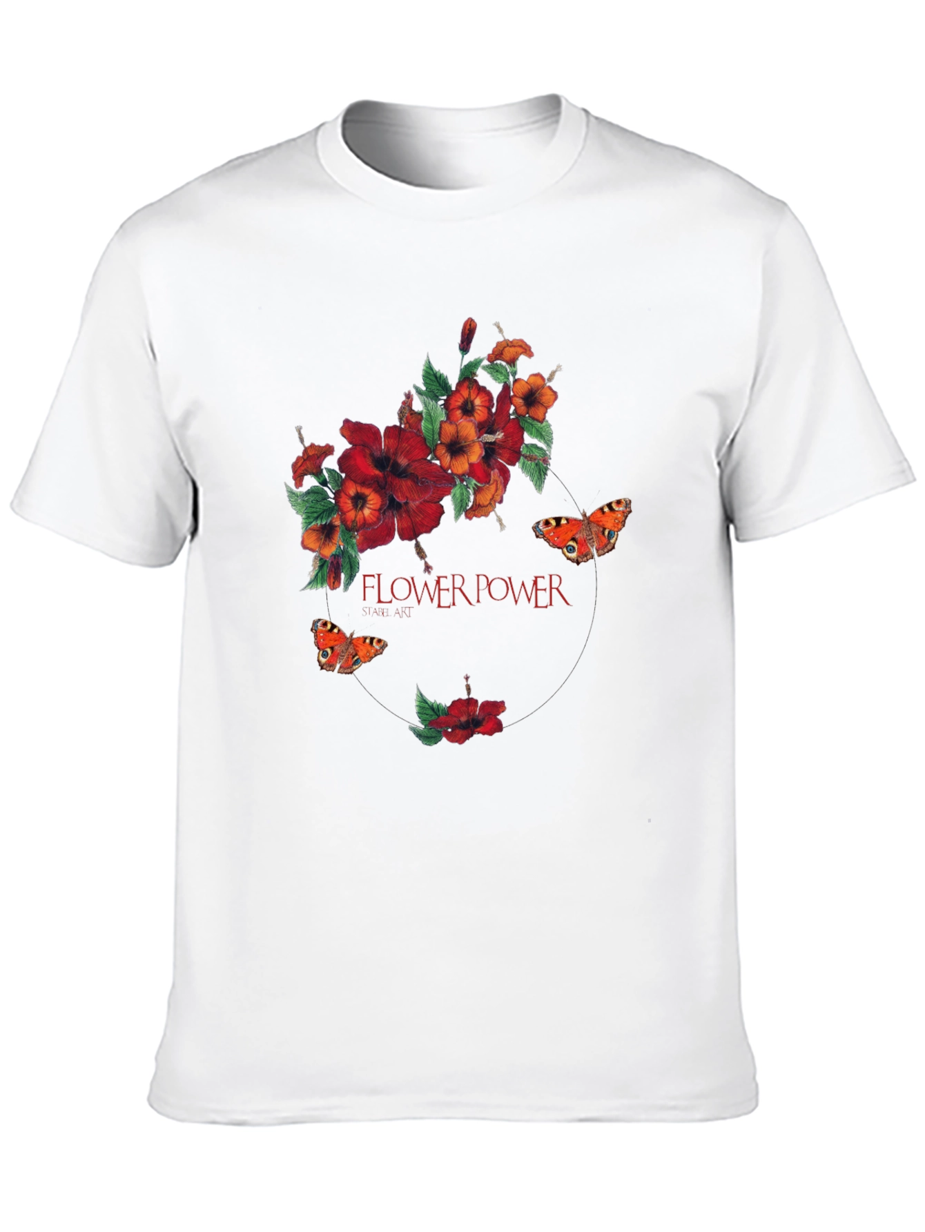 Flower Power Graphic Print Black T-Shirt