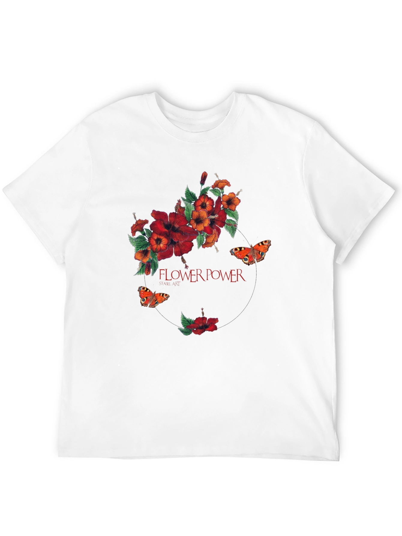 Flower Power Graphic Print Black T-Shirt
