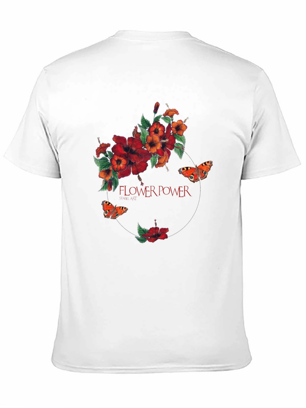 Flower Power Graphic Print Black T-Shirt