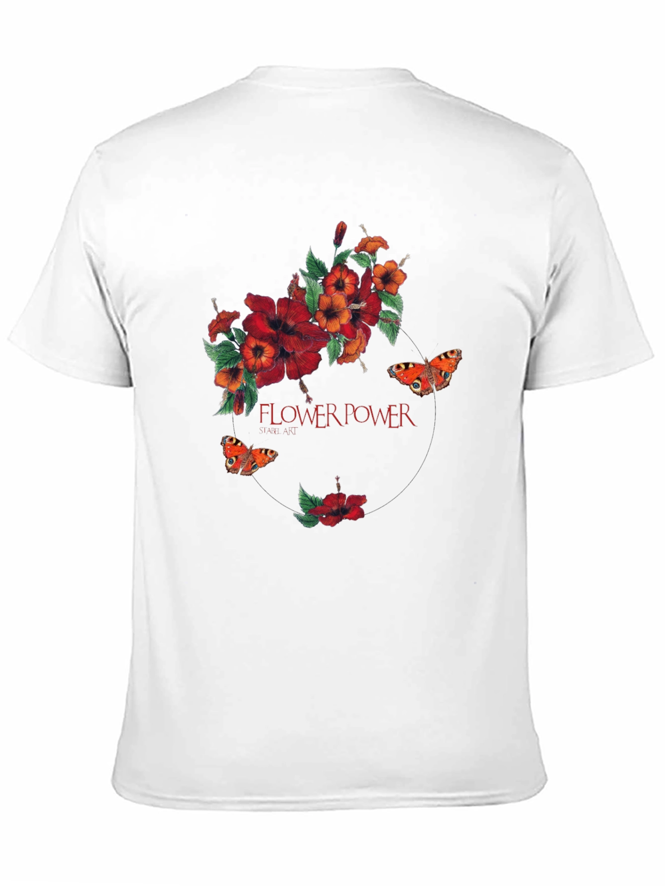 Flower Power Graphic Print Black T-Shirt