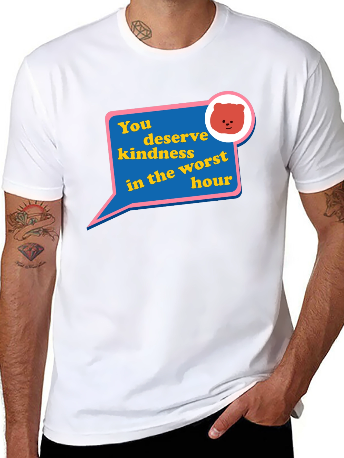 Kindness Bear Graphic T-Shirt - You Deserve It