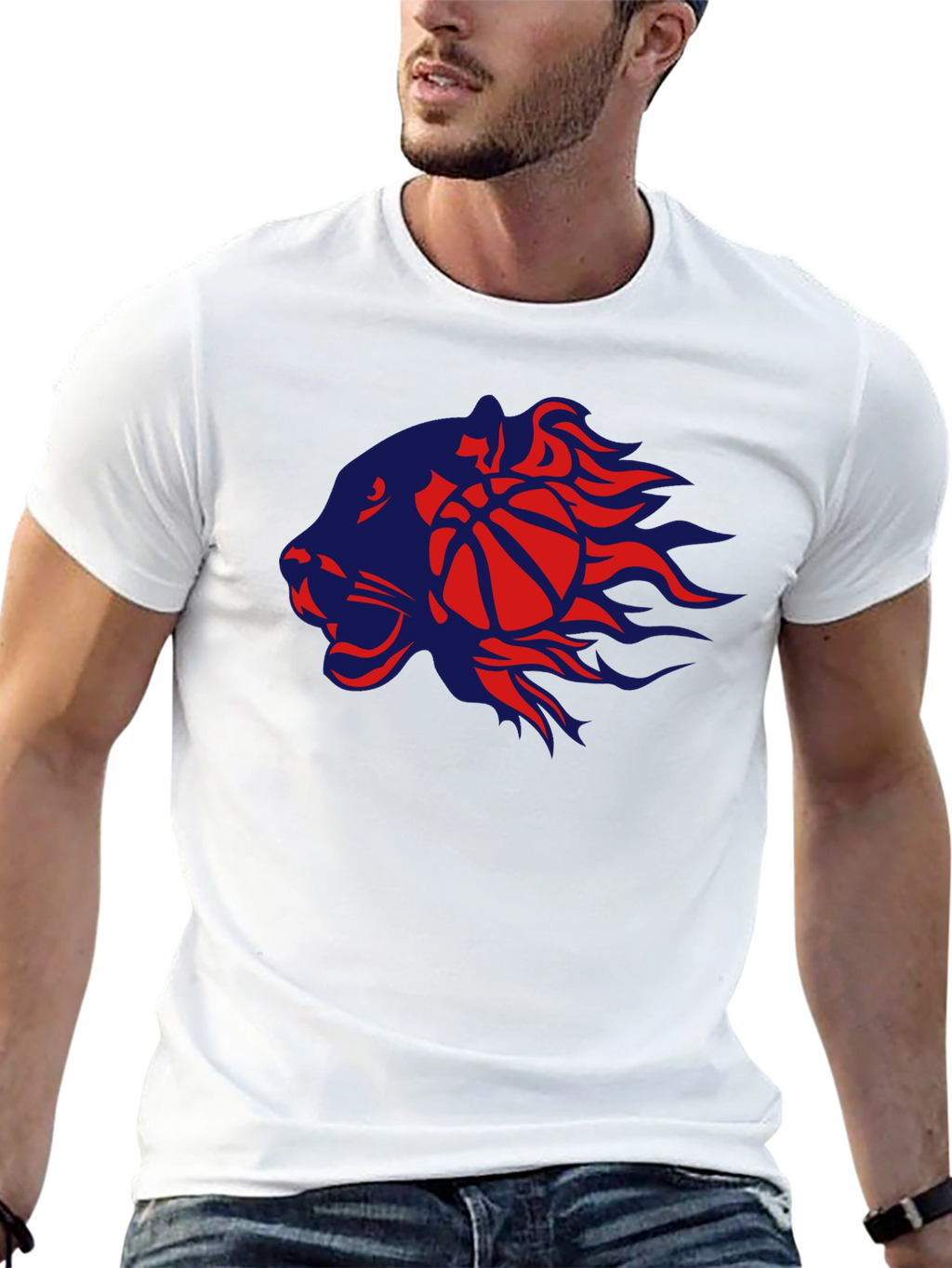 Basketball Lion Graphic T-Shirt