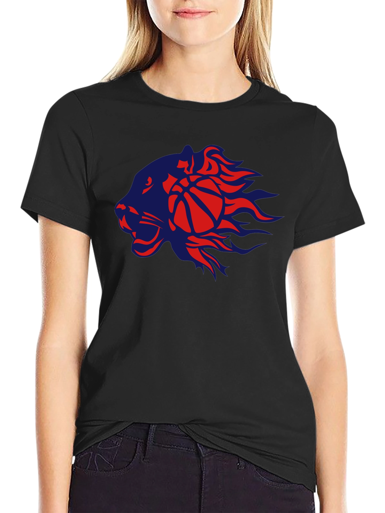 Basketball Lion Graphic T-Shirt