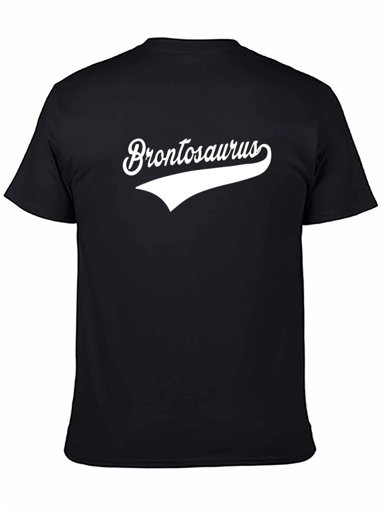 Brontosaurus Black T-Shirt - Retro Style