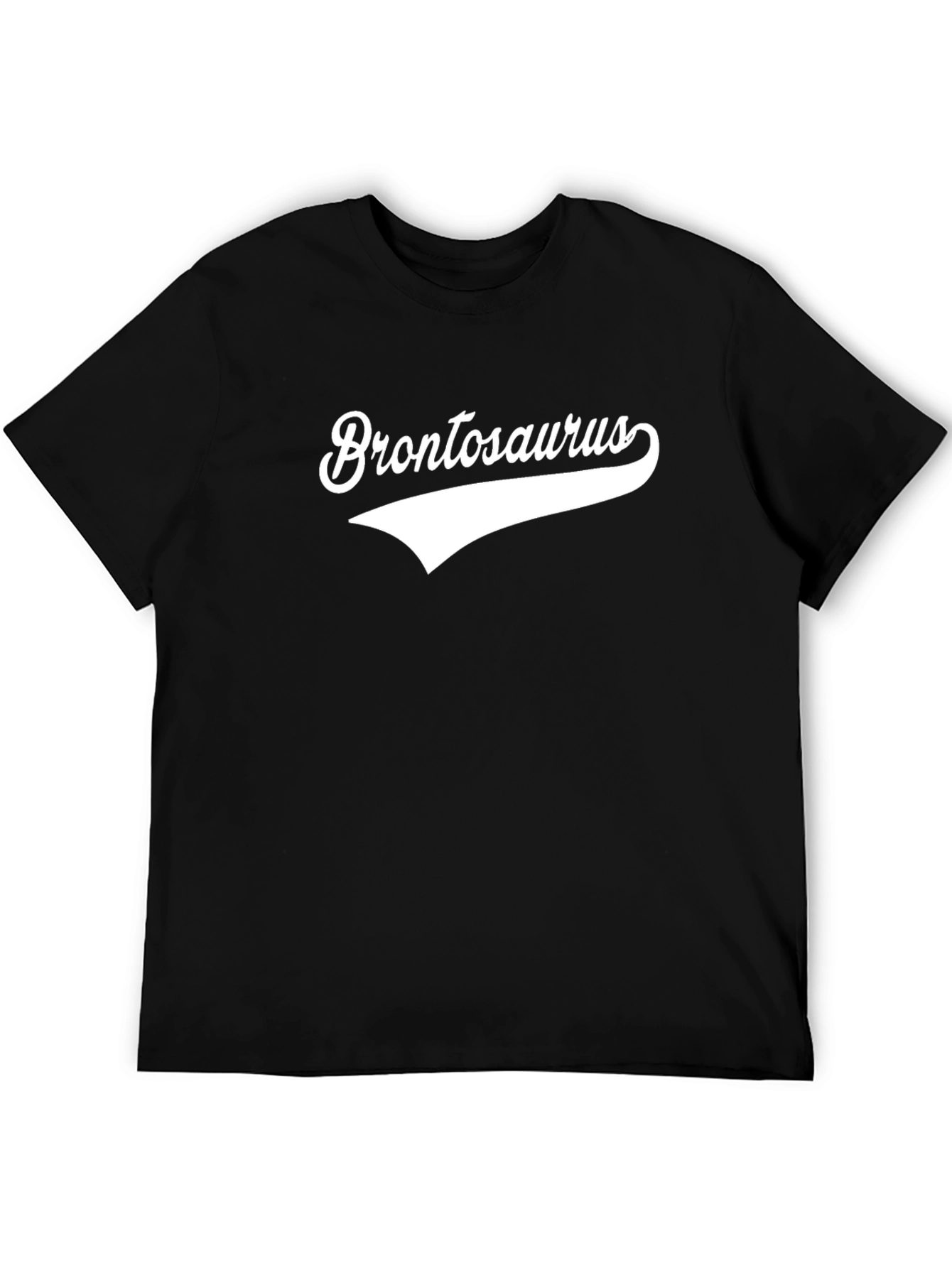 Brontosaurus Black T-Shirt - Retro Style