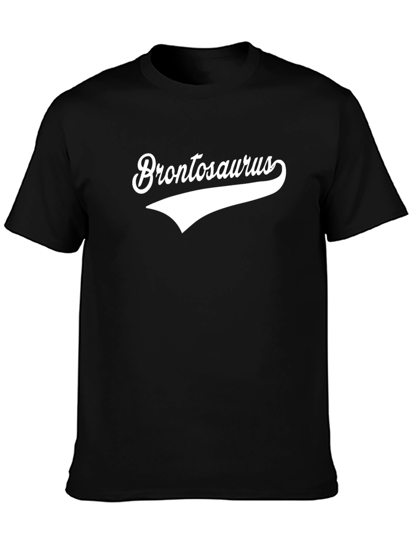 Brontosaurus Black T-Shirt - Retro Style