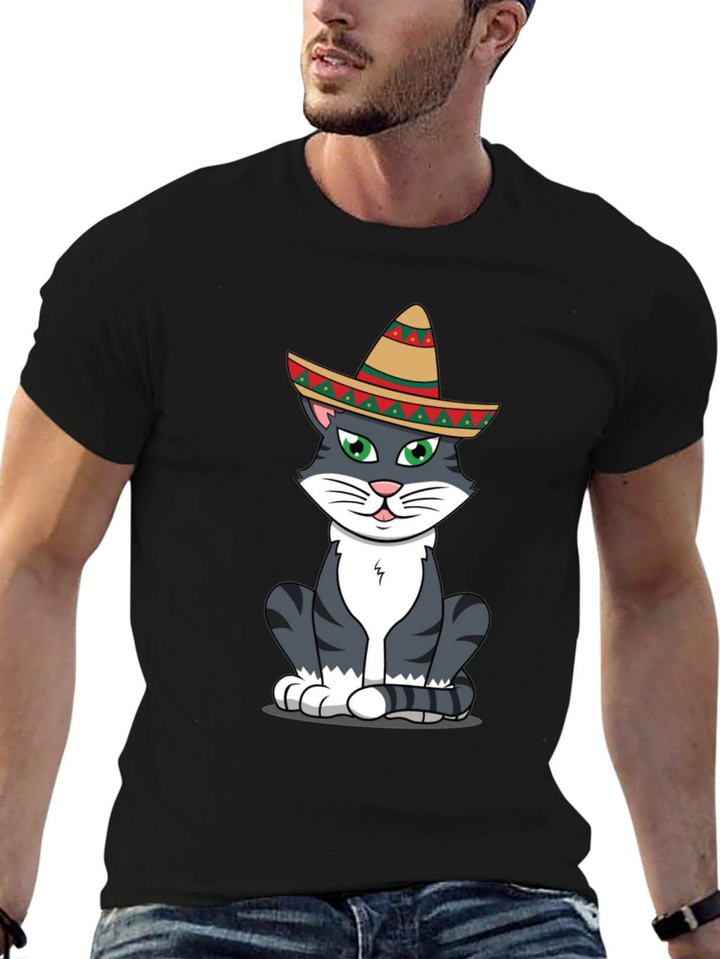 Cat in Sombrero Graphic Tee