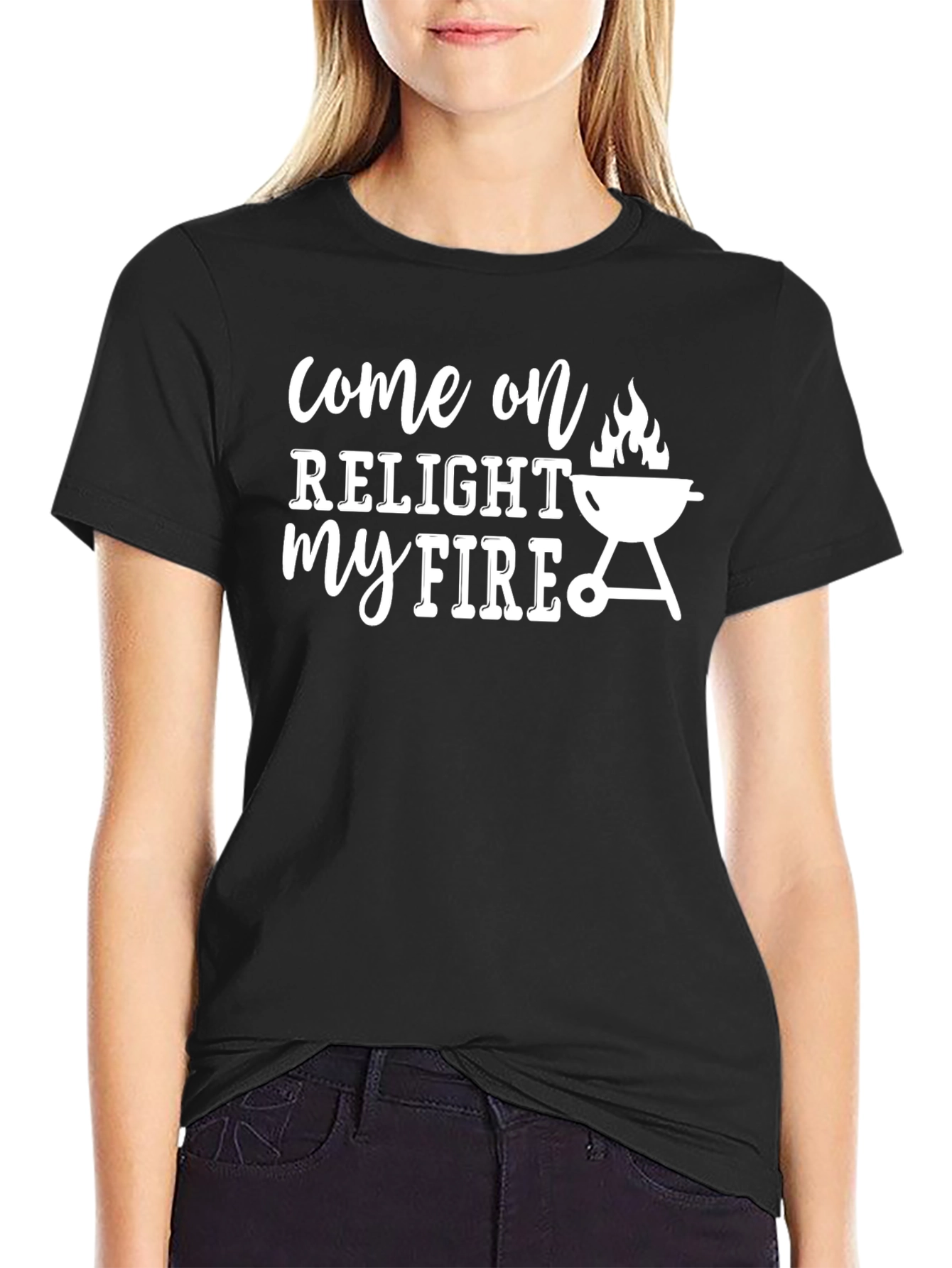 Relight My Fire BBQ T-Shirt - Grilling Humor