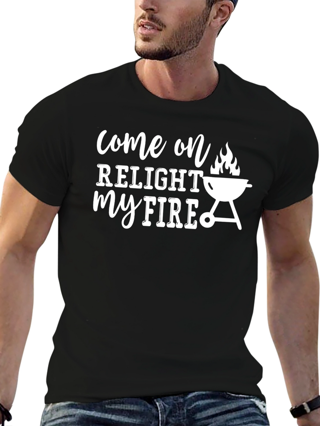 Relight My Fire BBQ T-Shirt - Grilling Humor