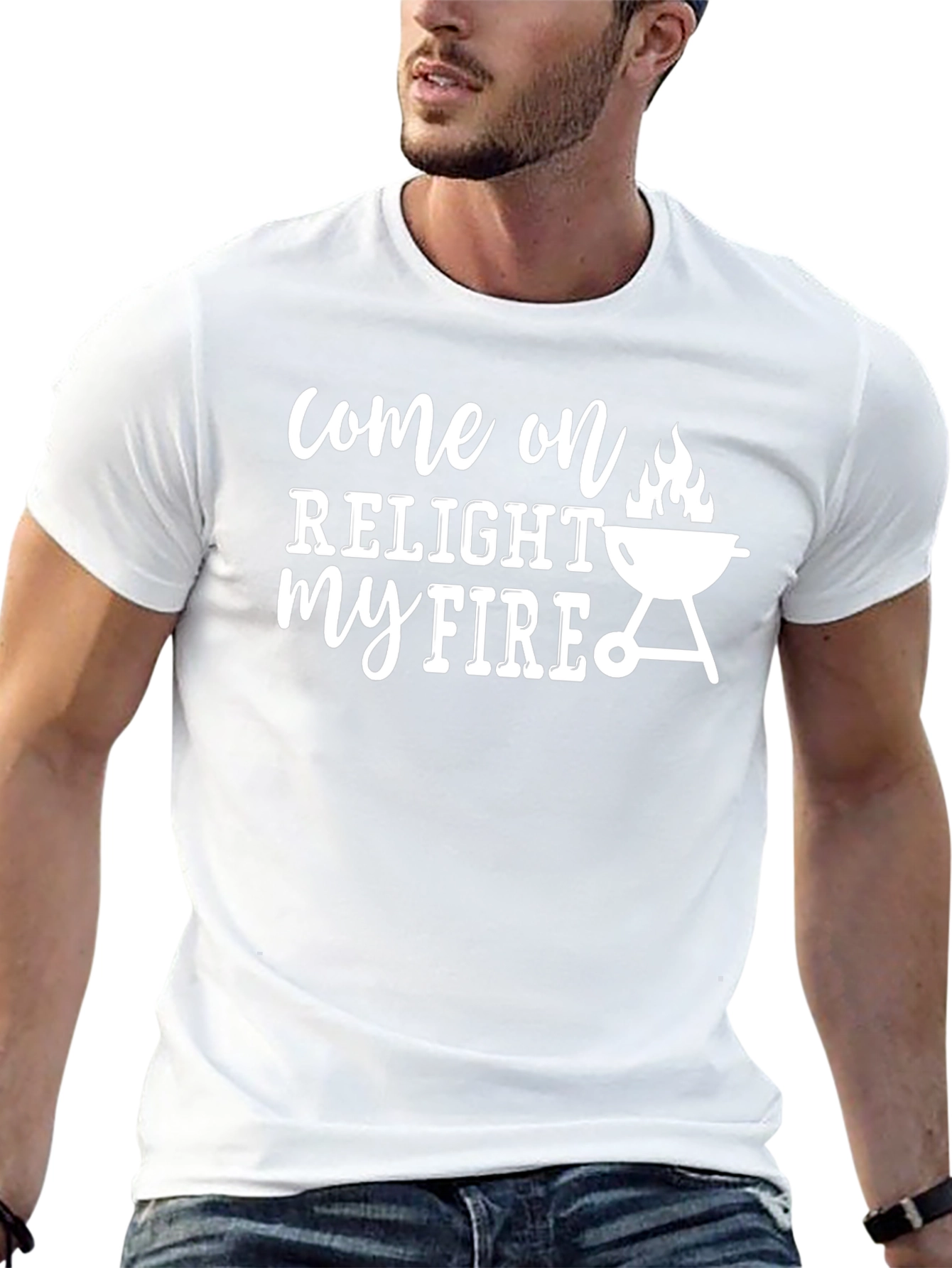 Relight My Fire BBQ T-Shirt - Grilling Humor