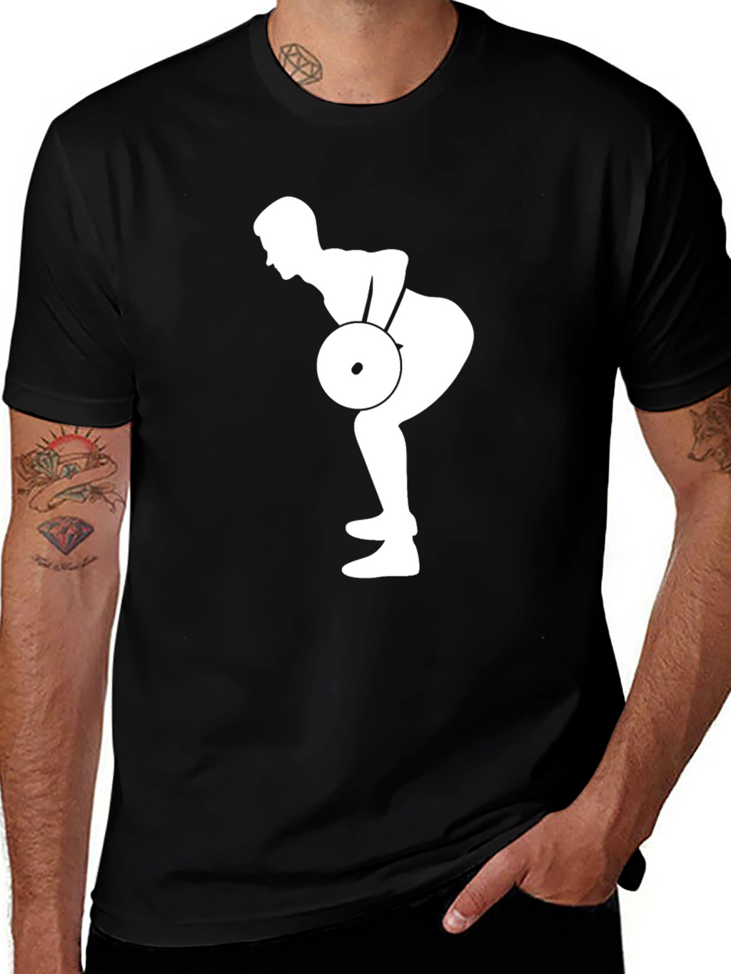 Weightlifting Silhouette Black T-Shirt