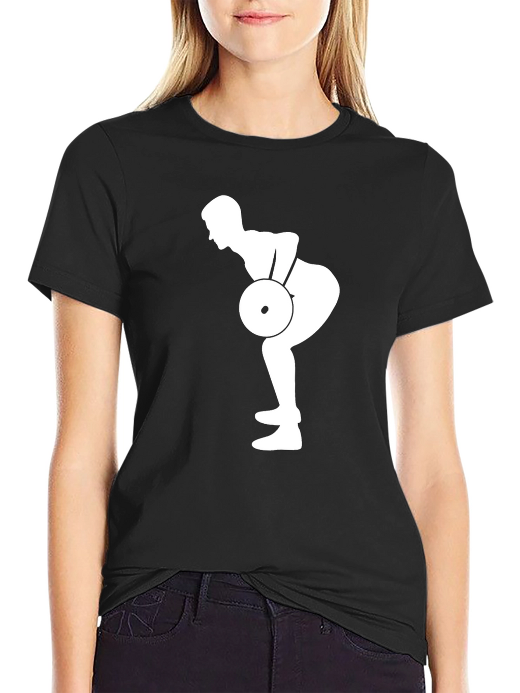 Weightlifting Silhouette Black T-Shirt