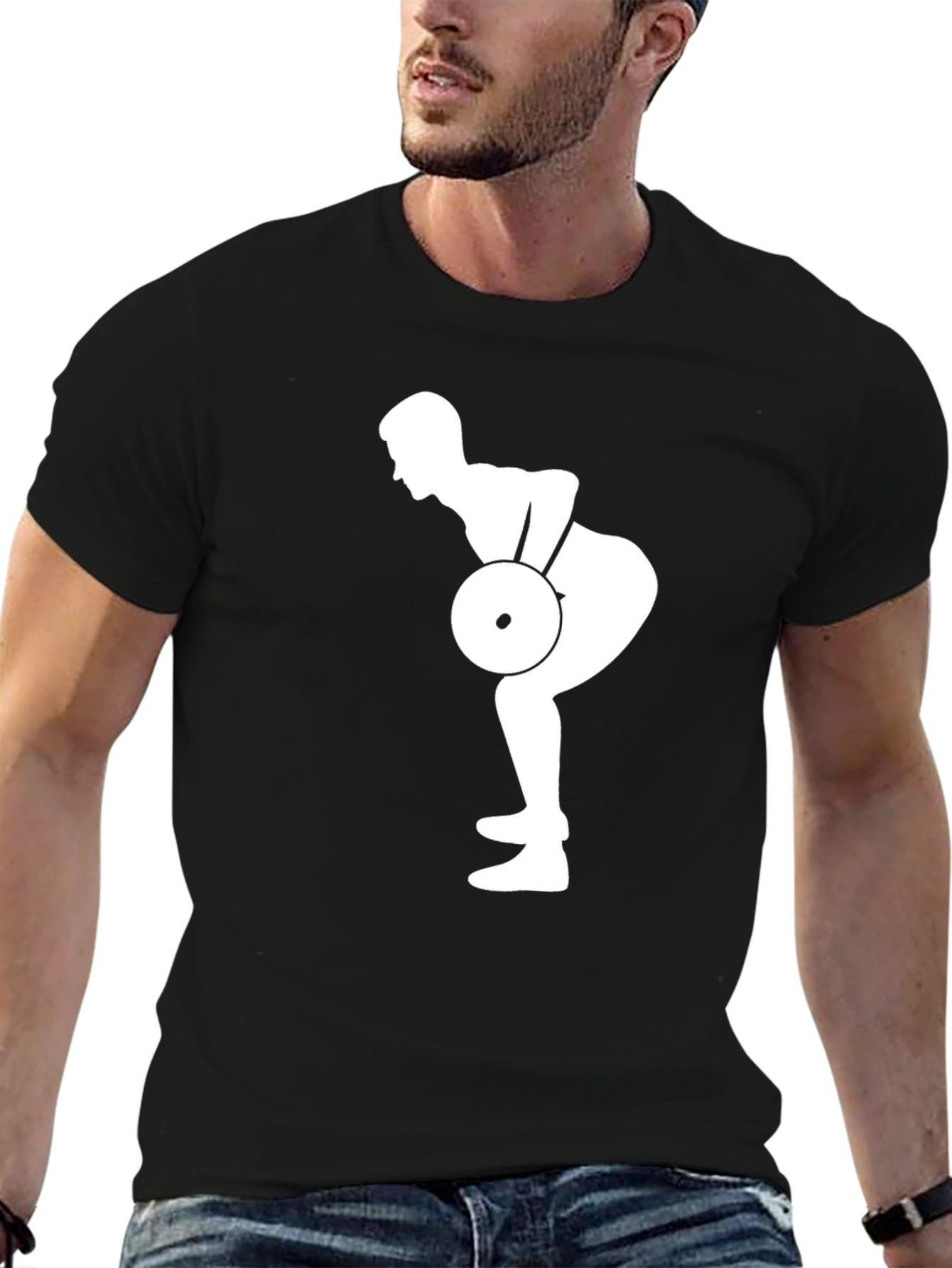 Weightlifting Silhouette Black T-Shirt