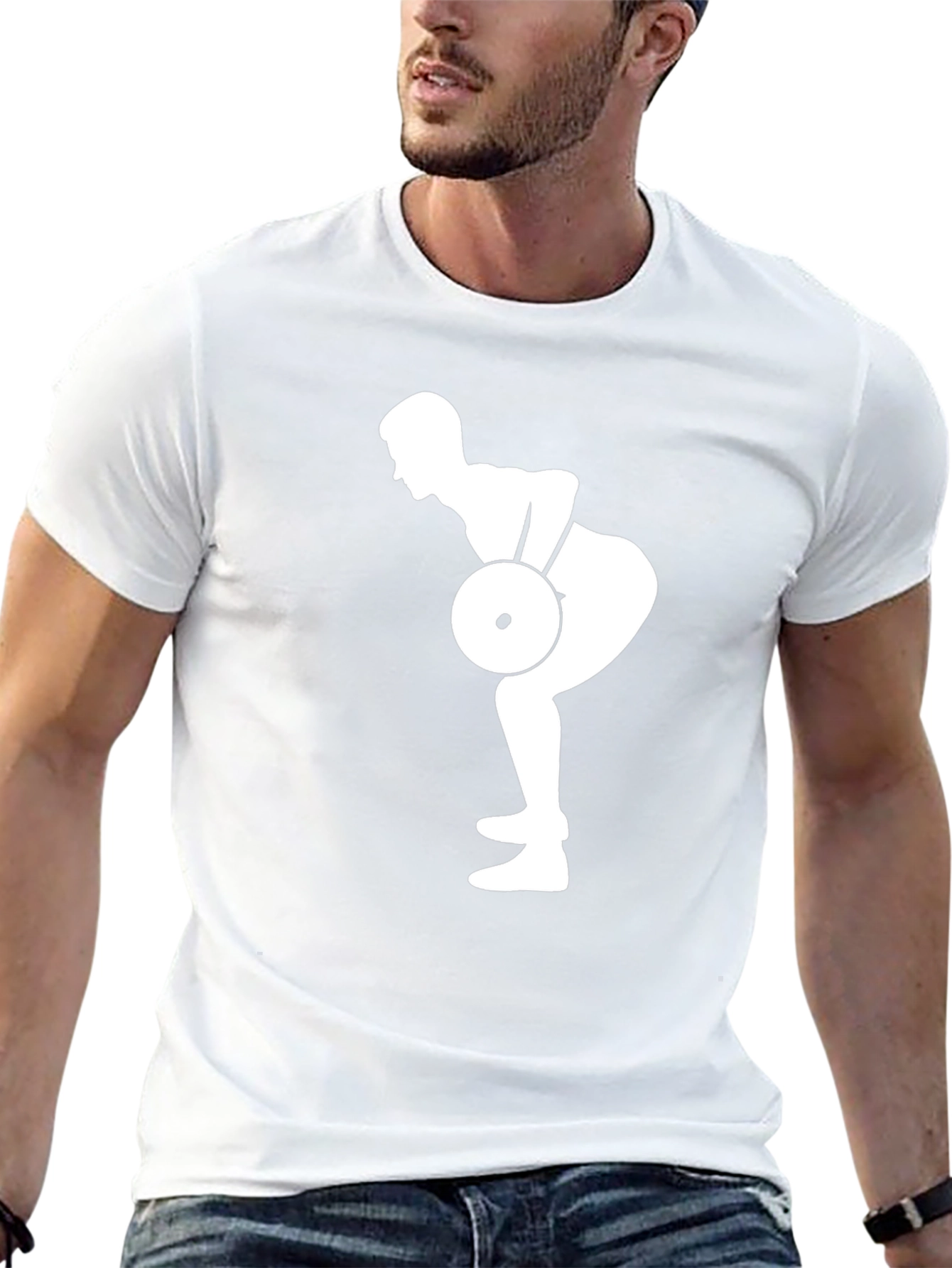 Weightlifting Silhouette Black T-Shirt