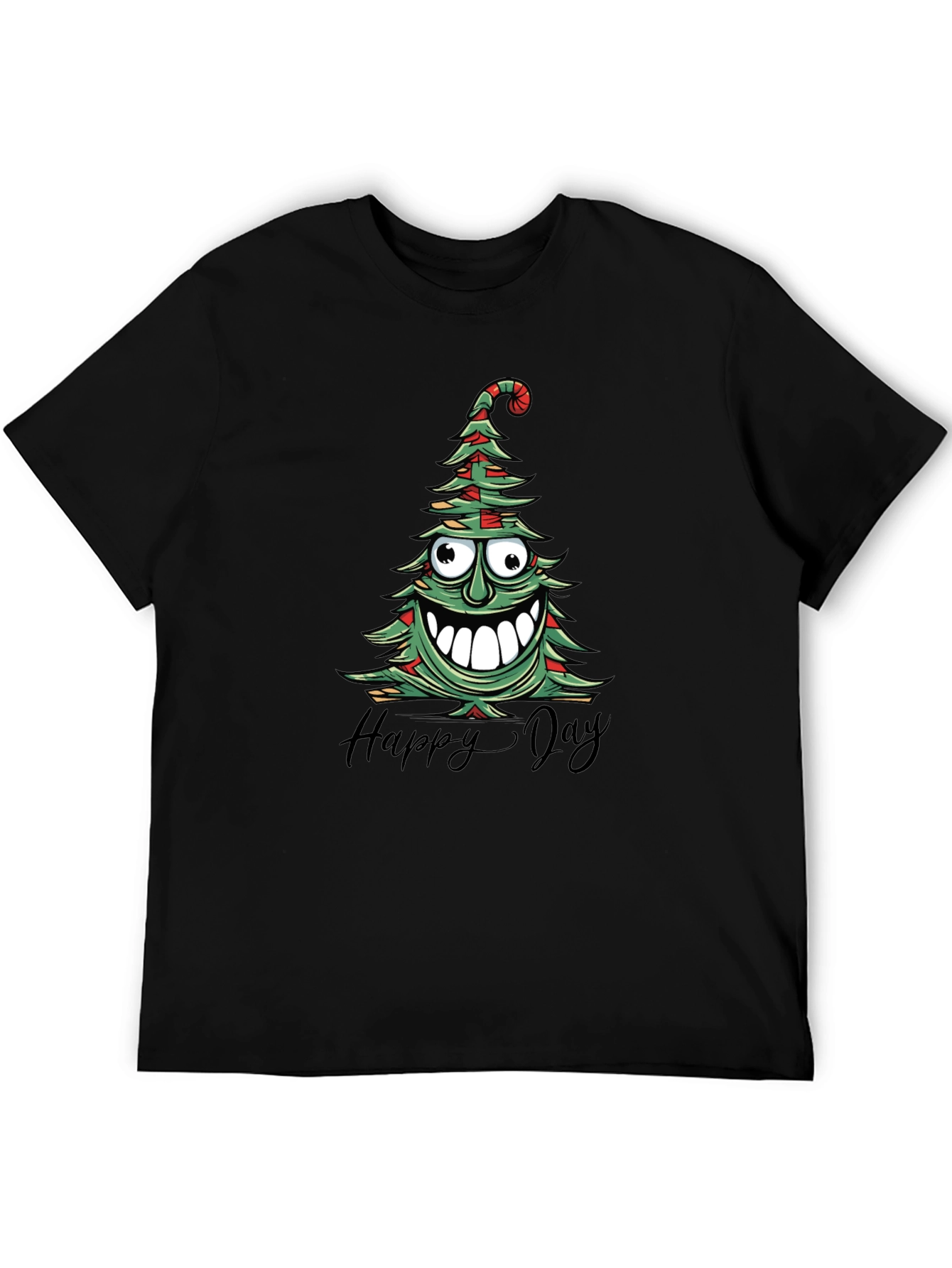 Happy Day Christmas Tree Graphic Tee