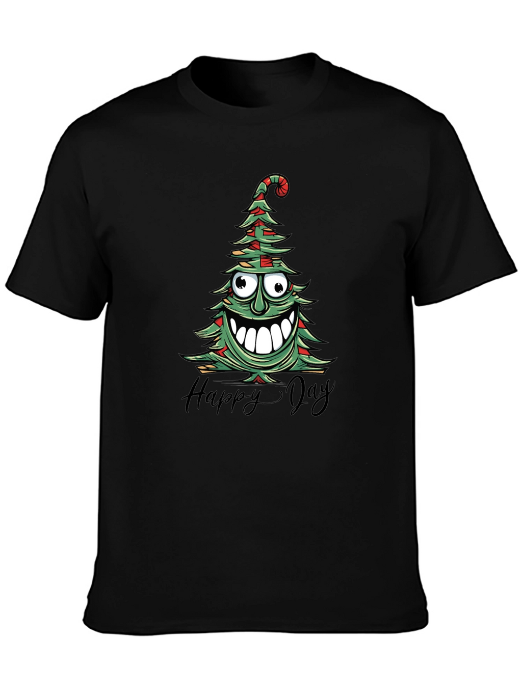 Happy Day Christmas Tree Graphic Tee