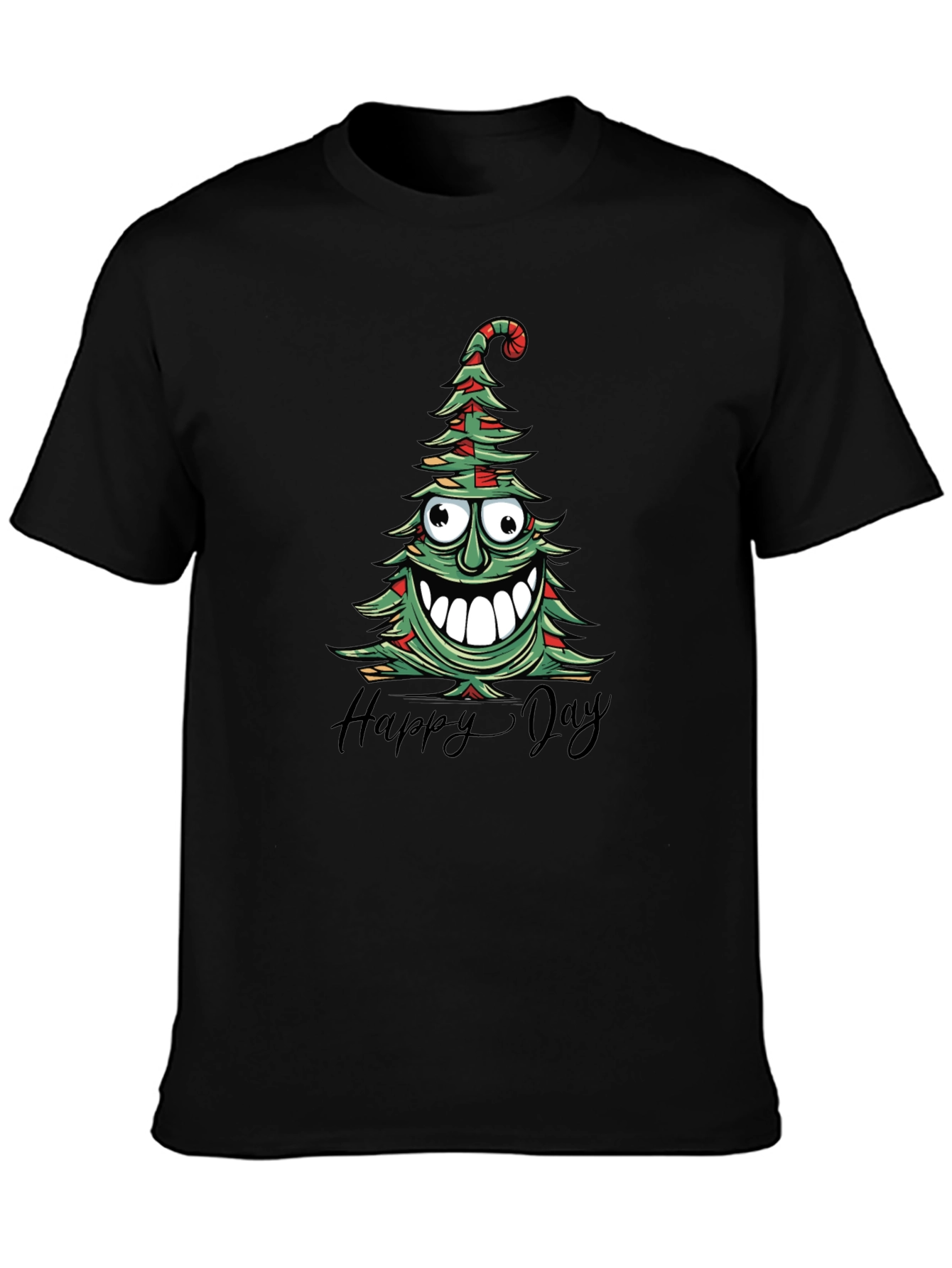 Happy Day Christmas Tree Graphic Tee