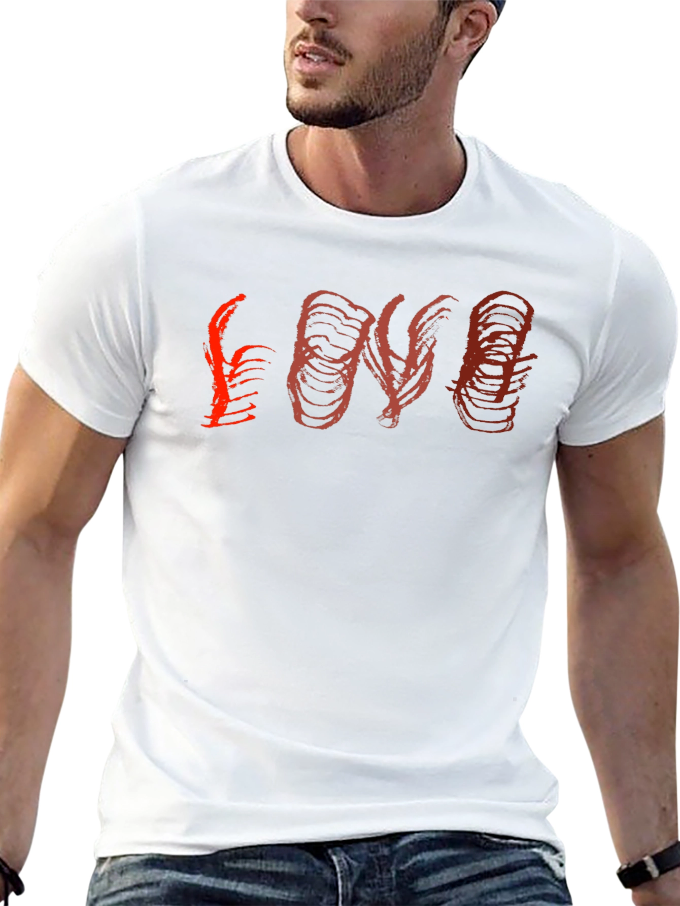 Abstract Love Graphic Black T-Shirt