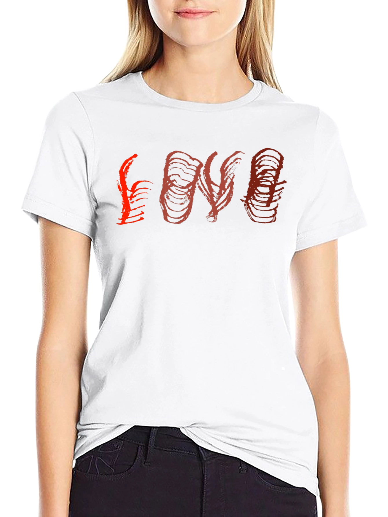 Abstract Love Graphic Black T-Shirt