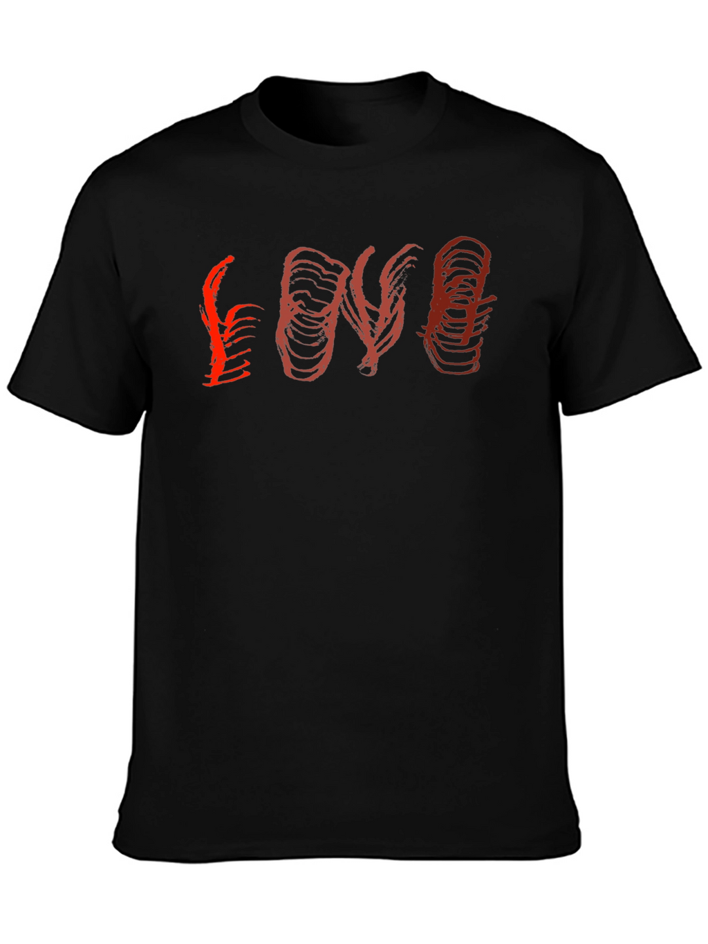 Abstract Love Graphic Black T-Shirt