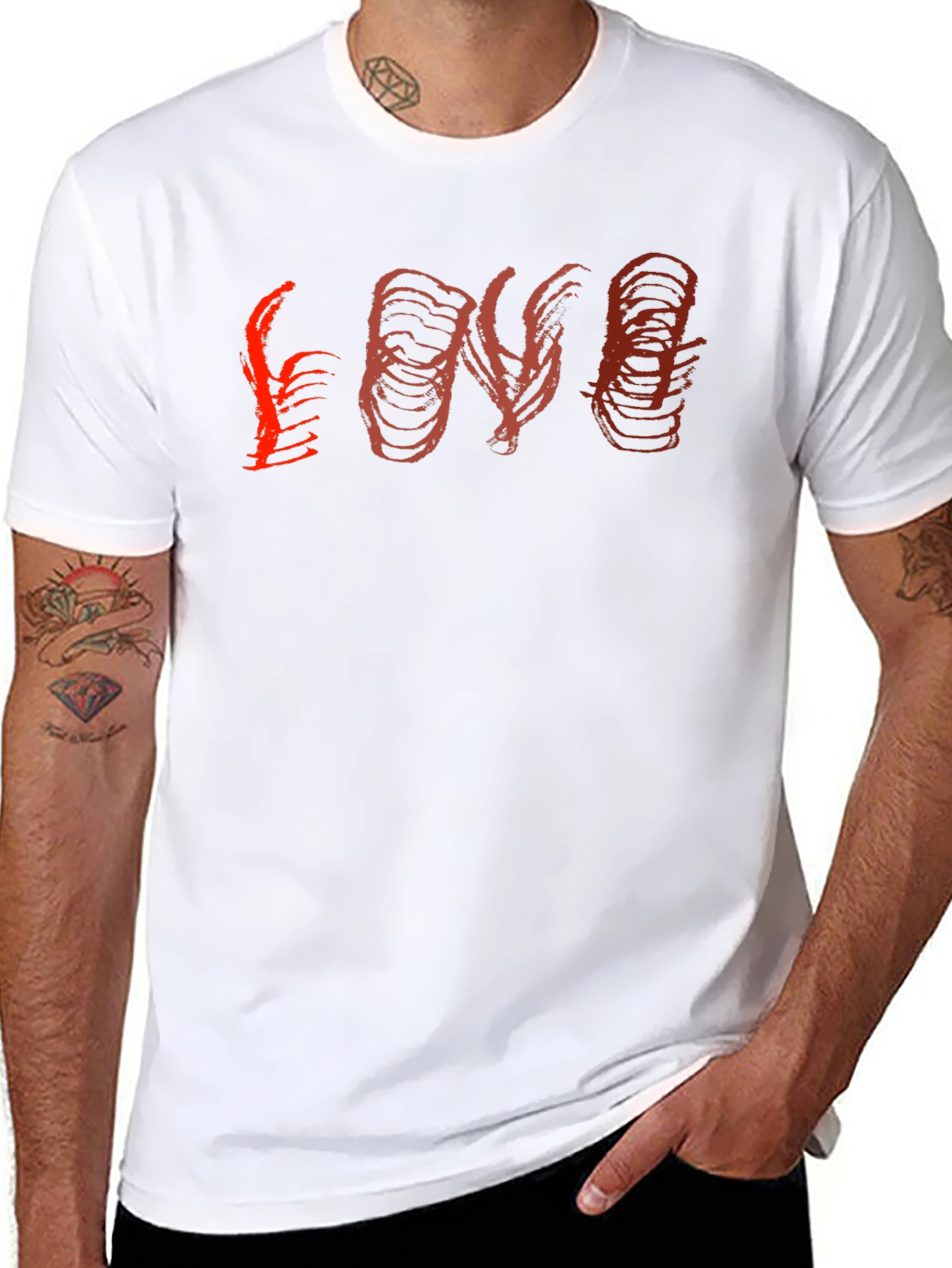 Abstract Love Graphic Black T-Shirt