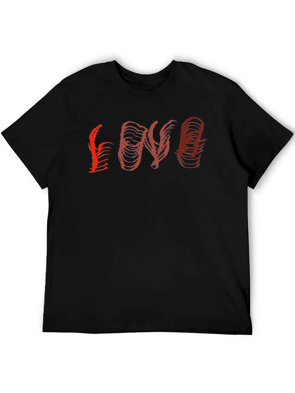 Abstract Love Graphic Black T-Shirt
