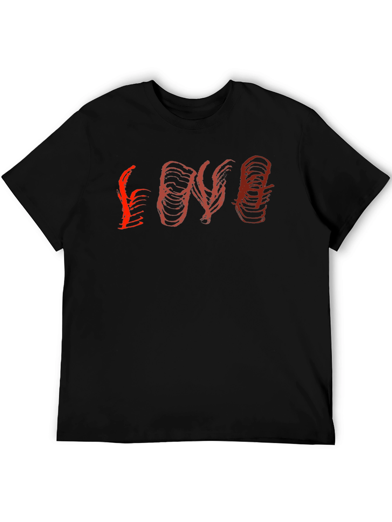 Abstract Love Graphic Black T-Shirt