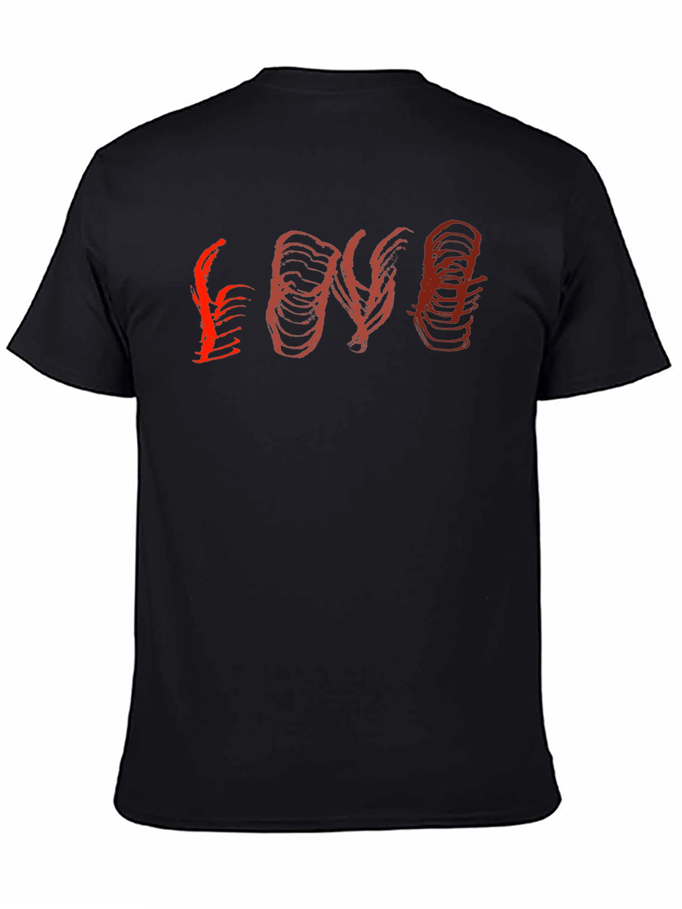 Abstract Love Graphic Black T-Shirt