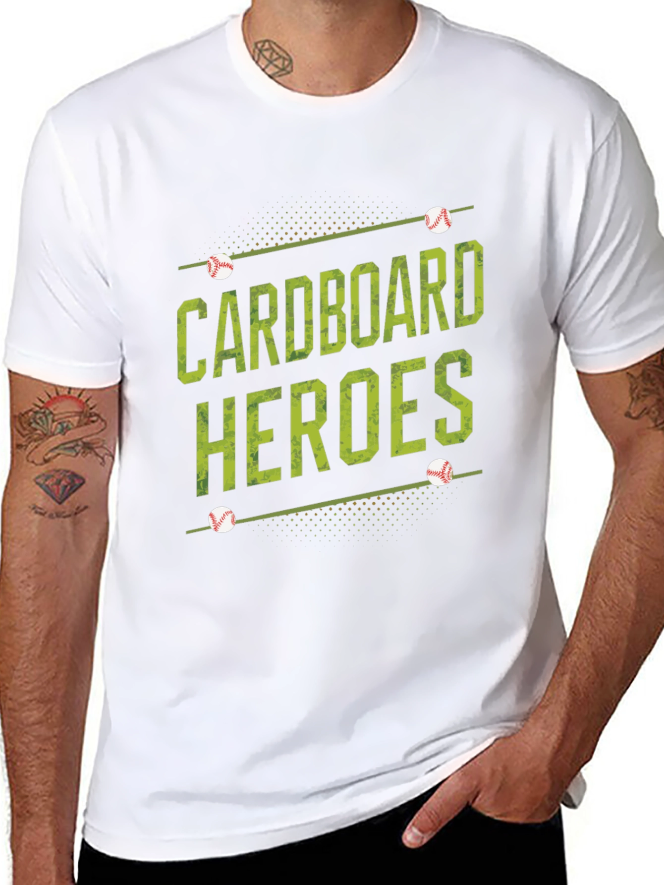 Cardboard Heroes Baseball Graphic T-Shirt