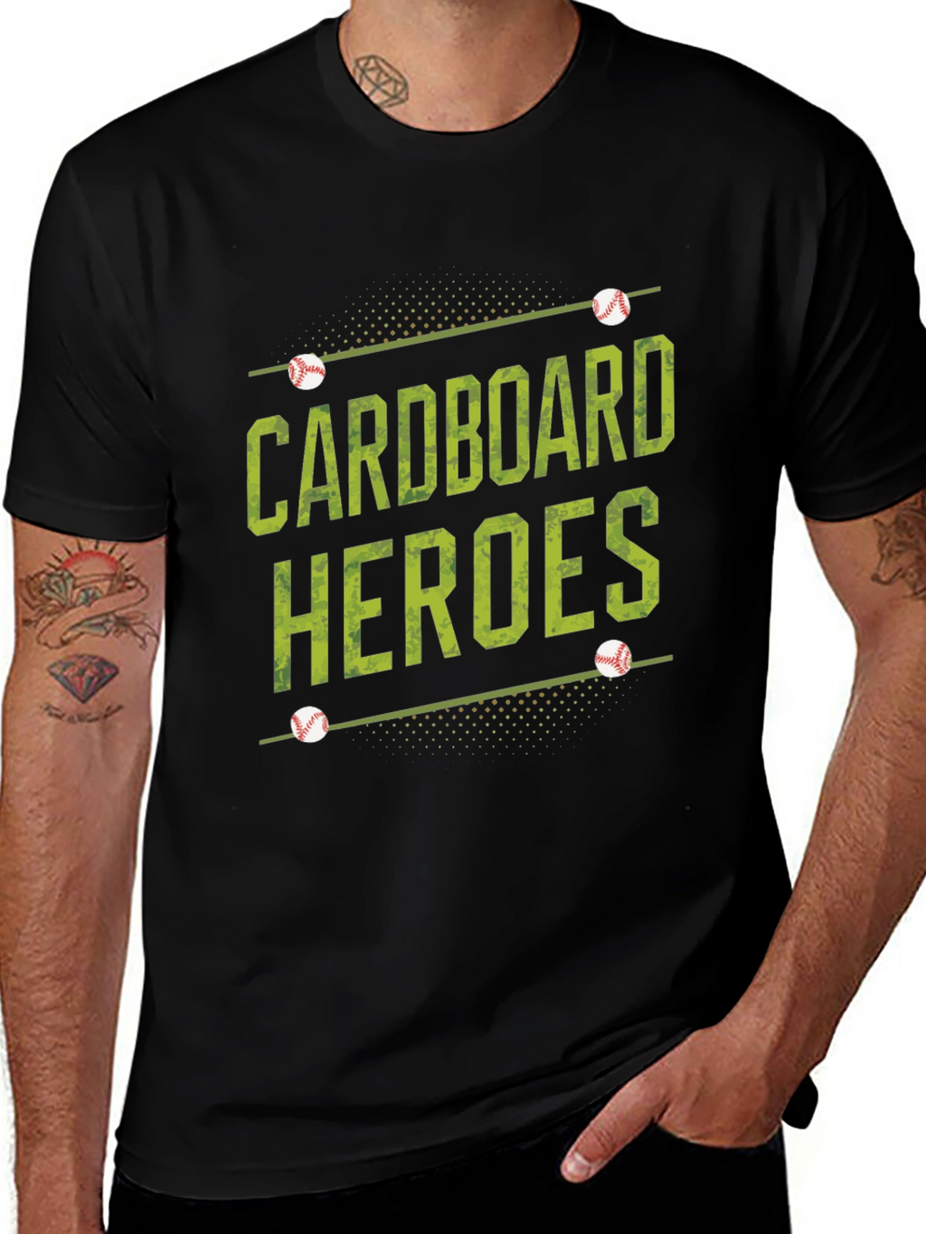 Cardboard Heroes Baseball Graphic T-Shirt
