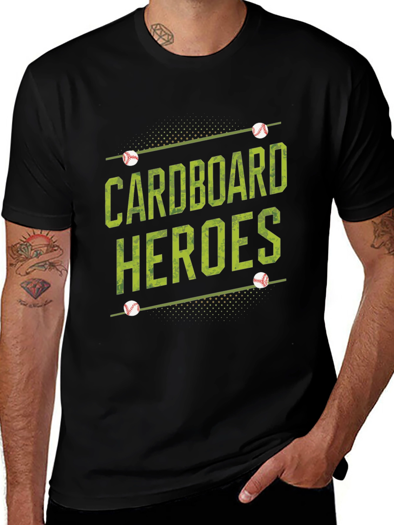 Cardboard Heroes Baseball Graphic T-Shirt