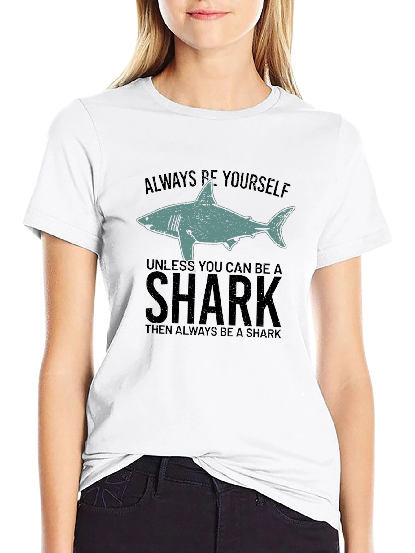 Be Yourself Shark Mens Graphic Tee