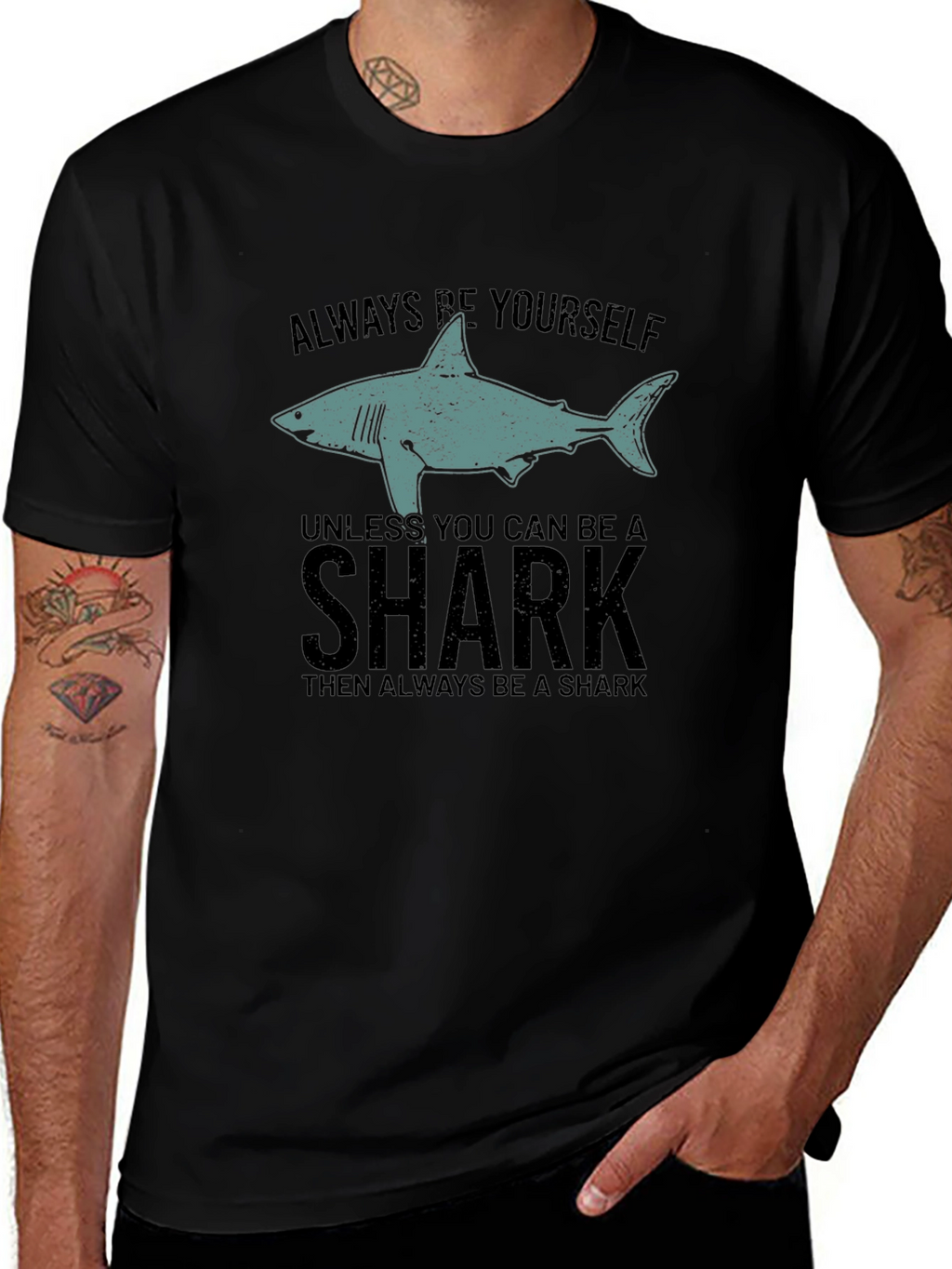 Be Yourself Shark Mens Graphic Tee