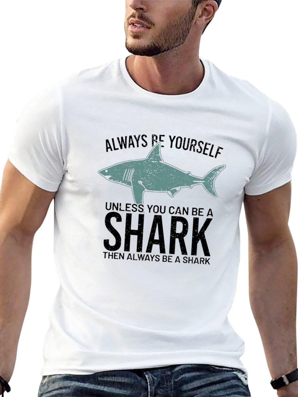 Be Yourself Shark Mens Graphic Tee