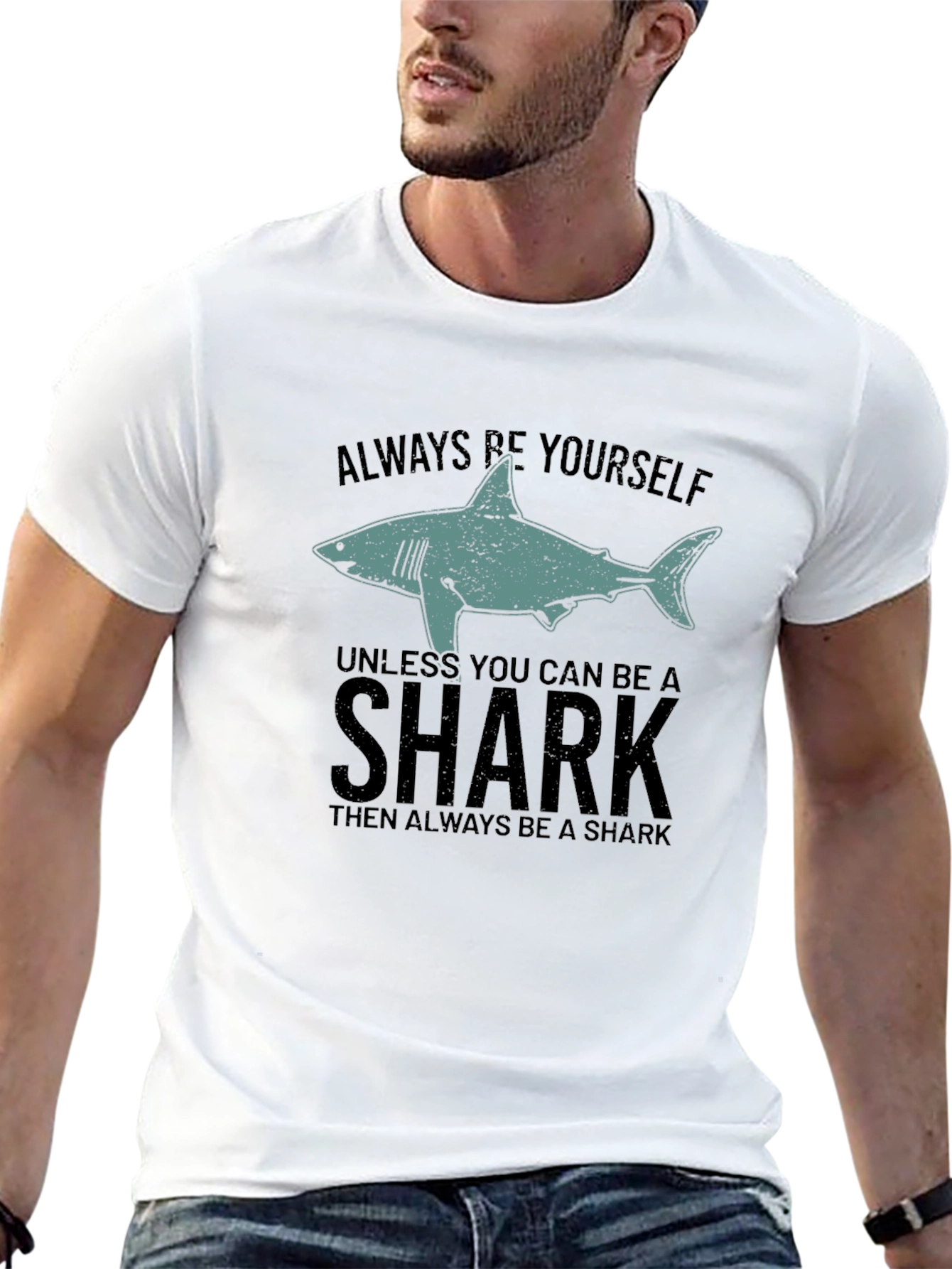 Be Yourself Shark Mens Graphic Tee