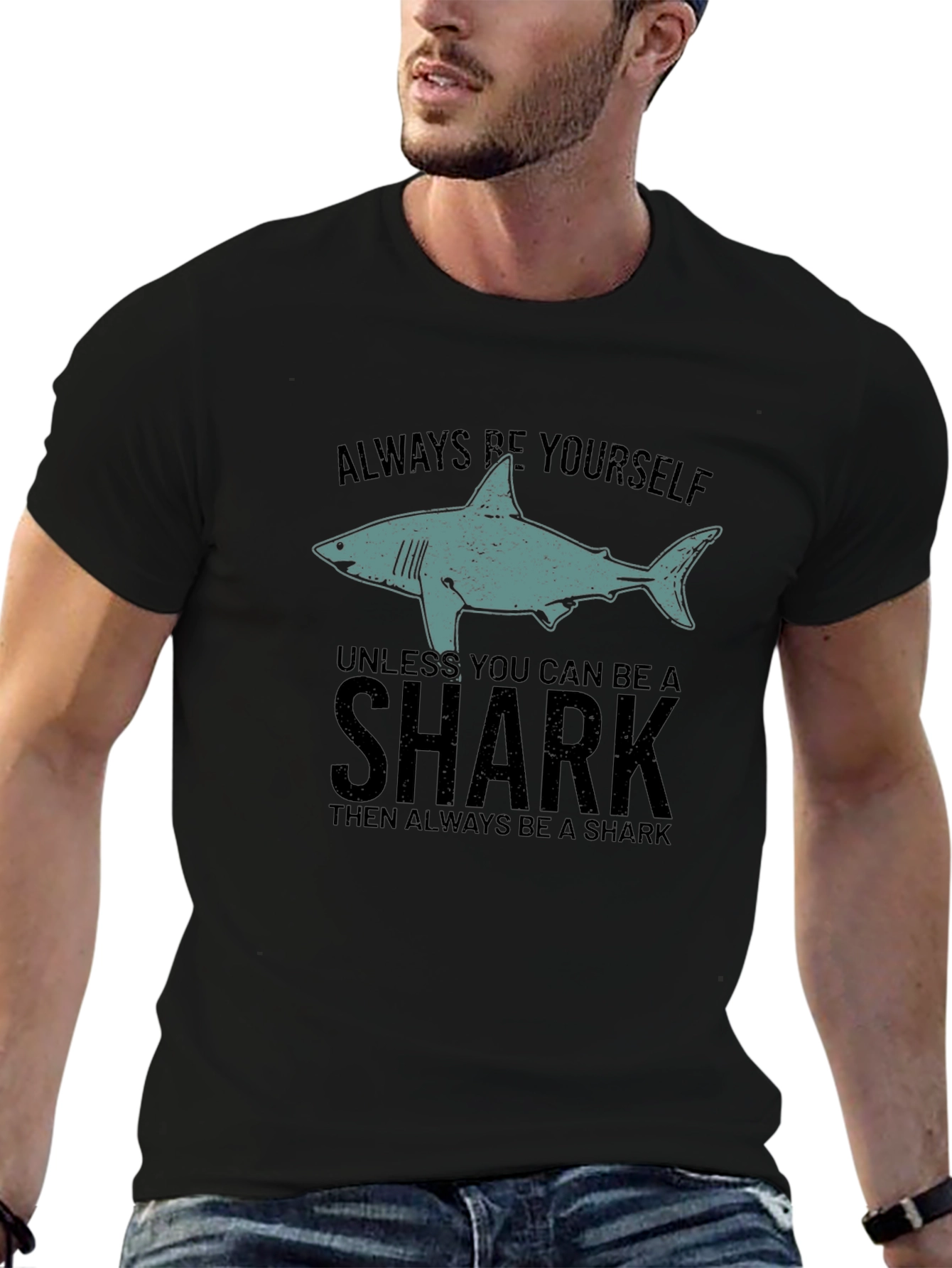 Be Yourself Shark Mens Graphic Tee