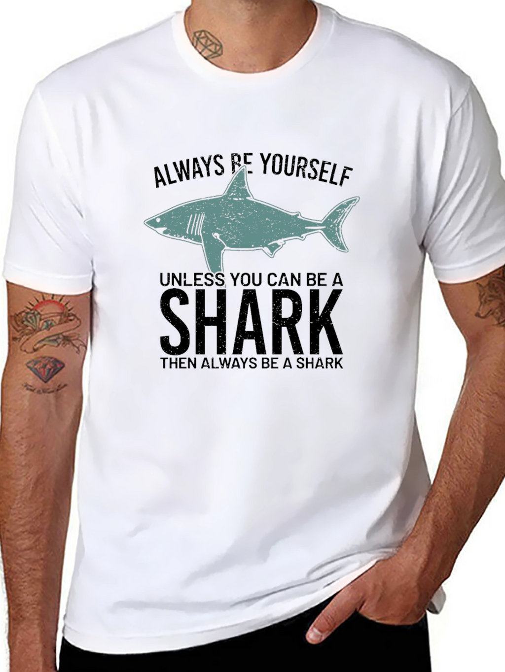 Be Yourself Shark Mens Graphic Tee