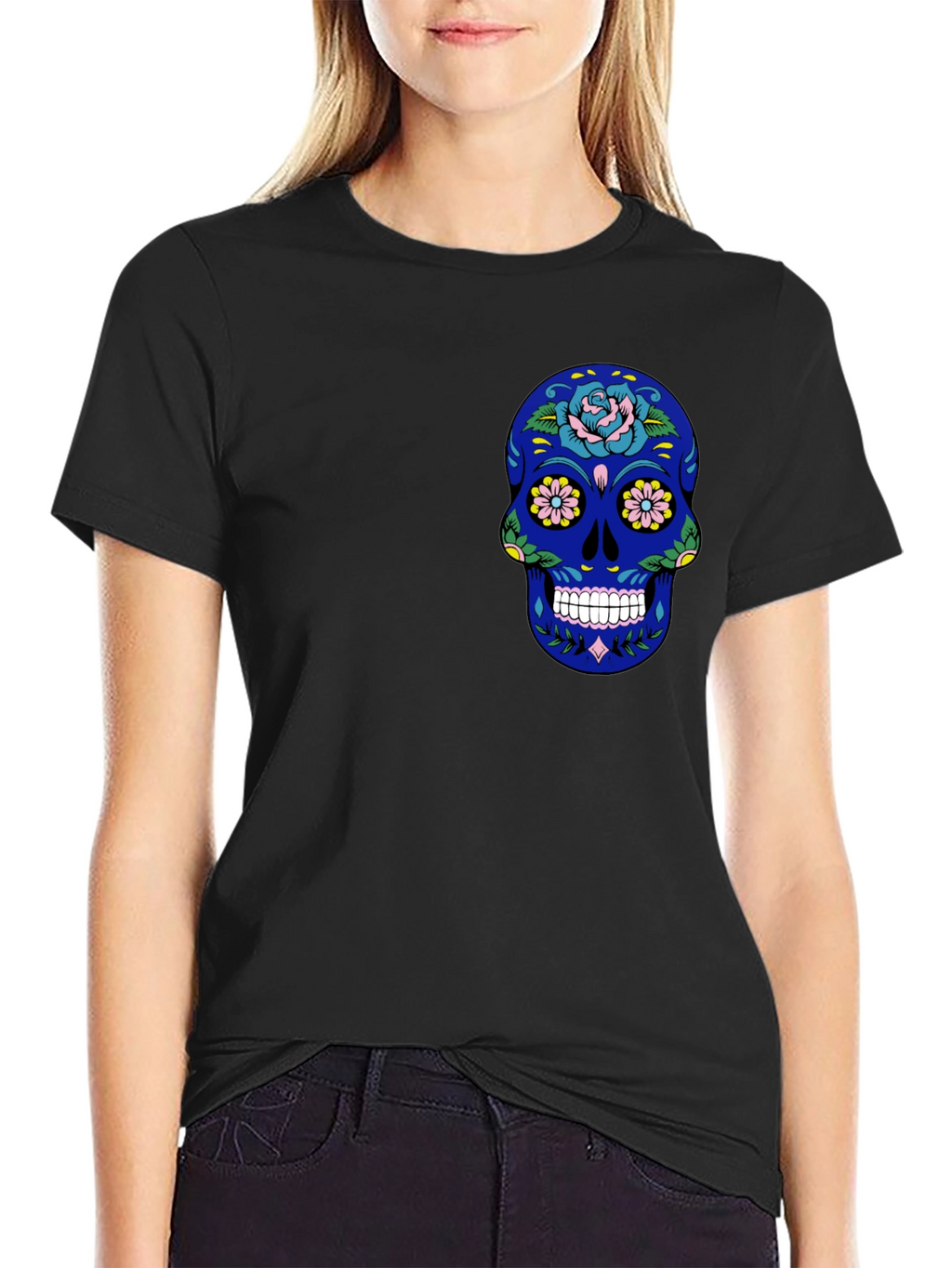 Sugar Skull Graphic Tee - Mens Black T-Shirt