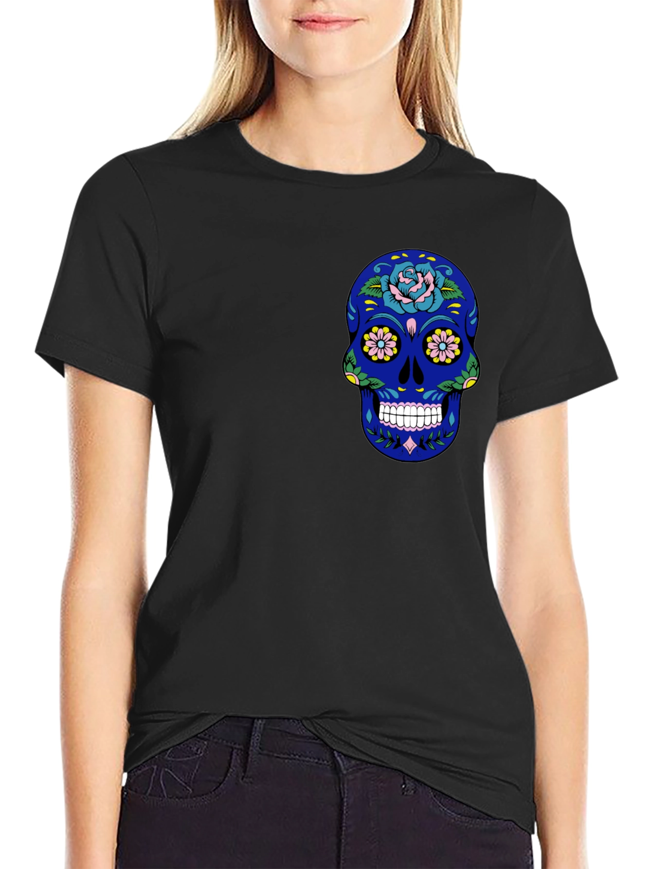Sugar Skull Graphic Tee - Mens Black T-Shirt