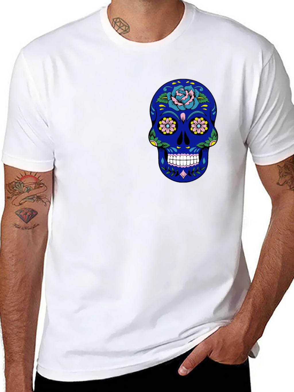 Sugar Skull Graphic Tee - Mens Black T-Shirt