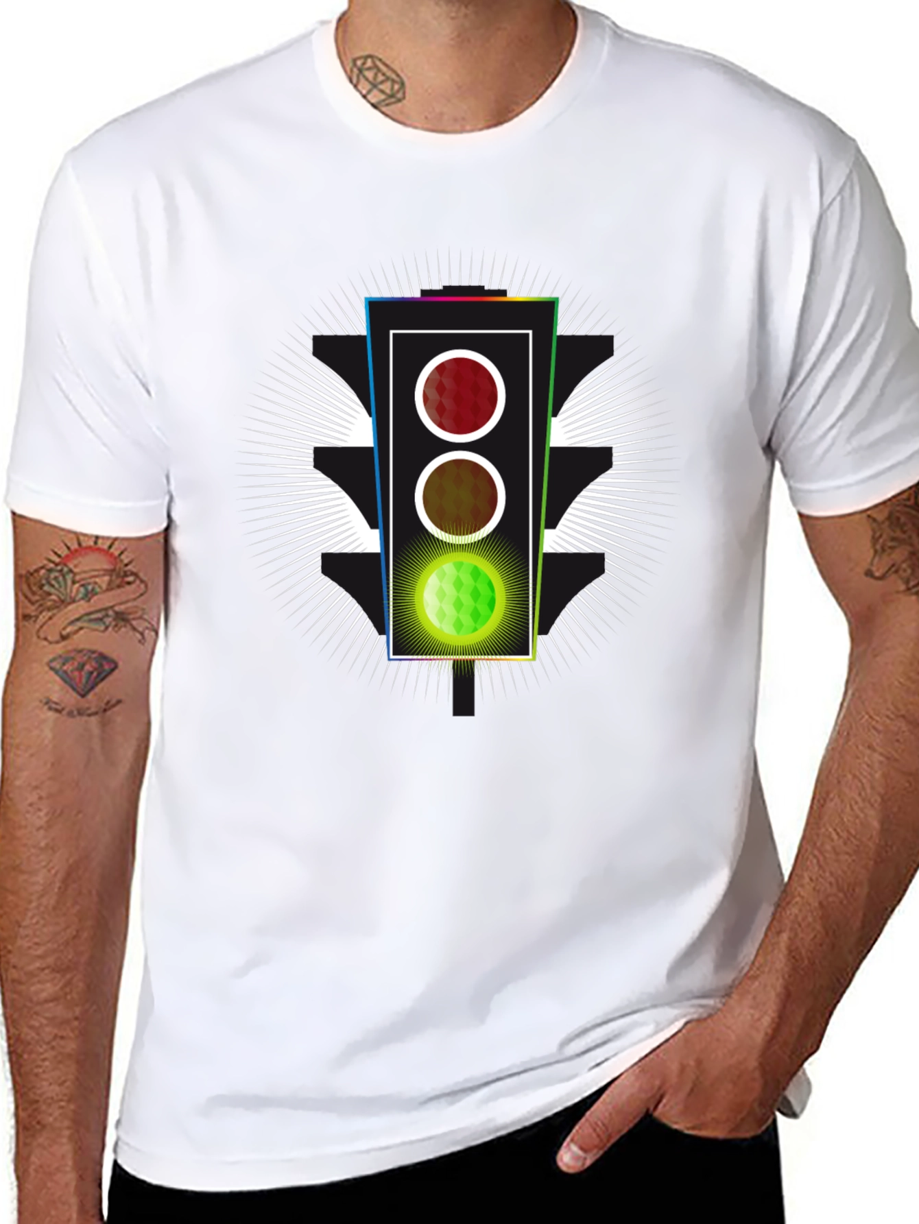 Traffic Light Graphic Tee - Green Means Go!