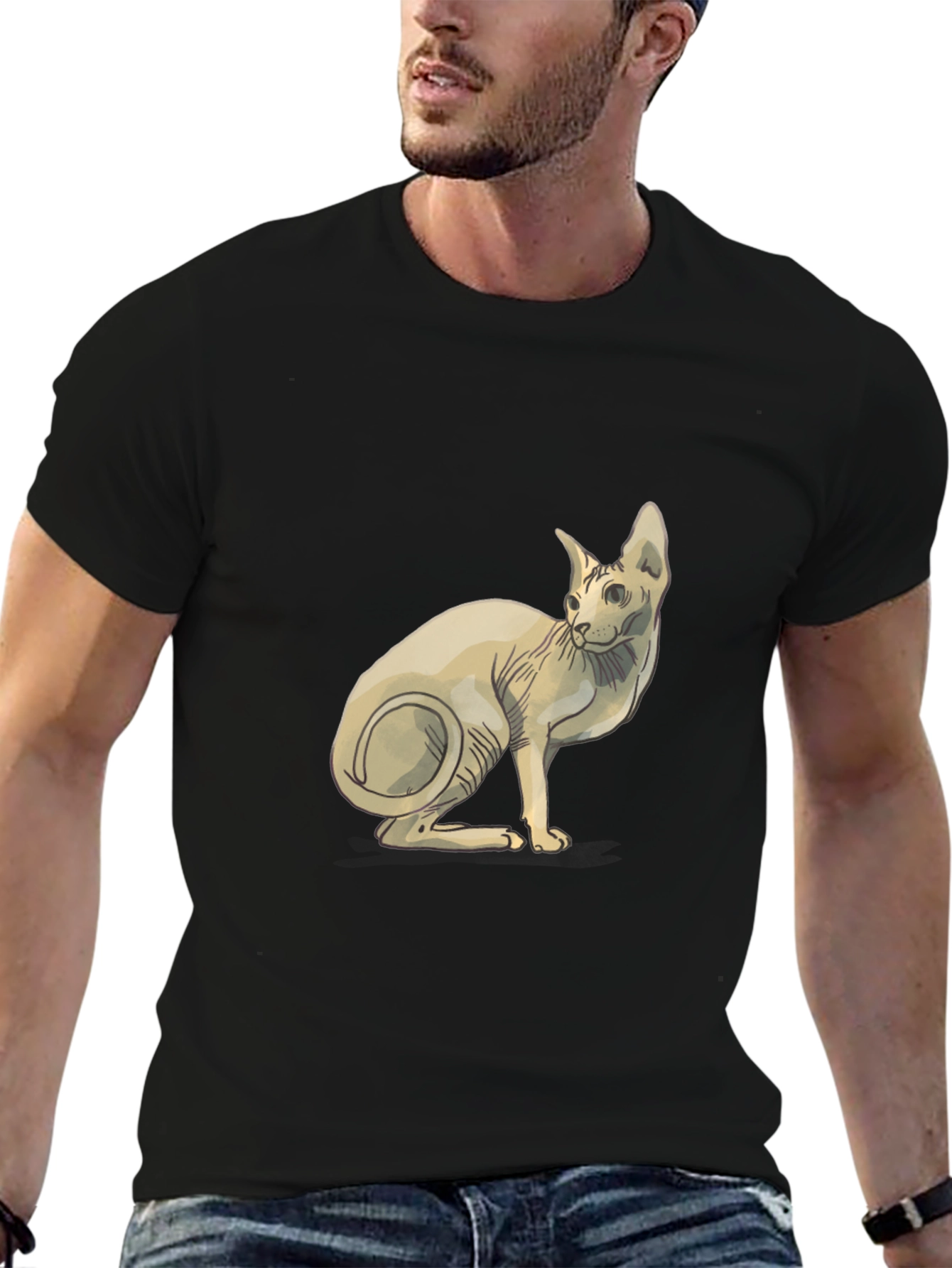 Sphynx Cat Graphic Tee - Unique Design
