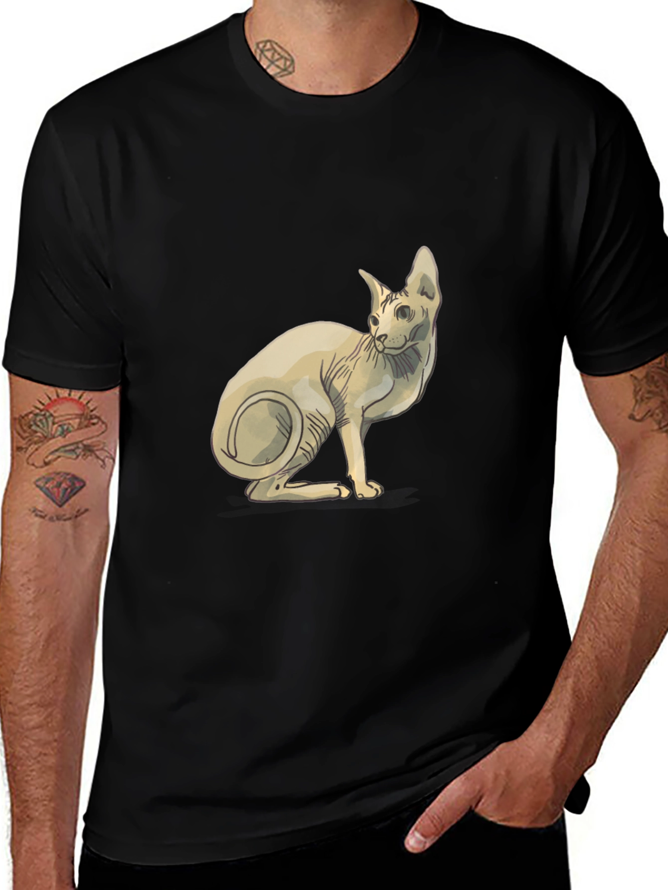 Sphynx Cat Graphic Tee - Unique Design