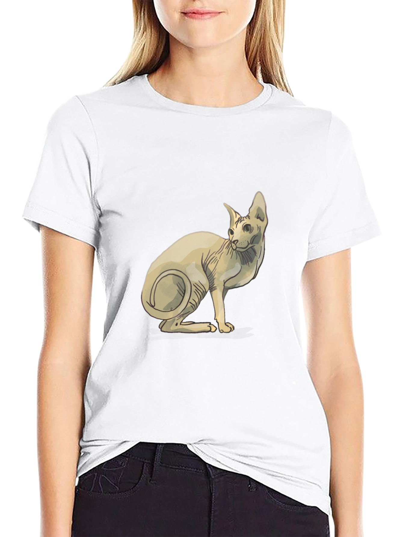 Sphynx Cat Graphic Tee - Unique Design