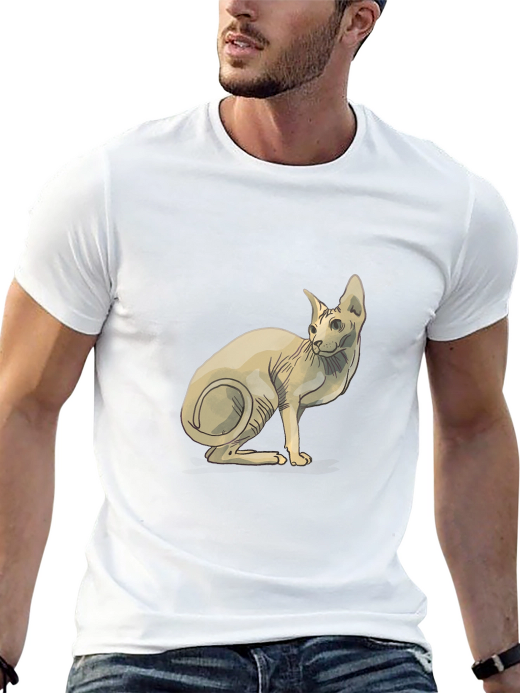 Sphynx Cat Graphic Tee - Unique Design