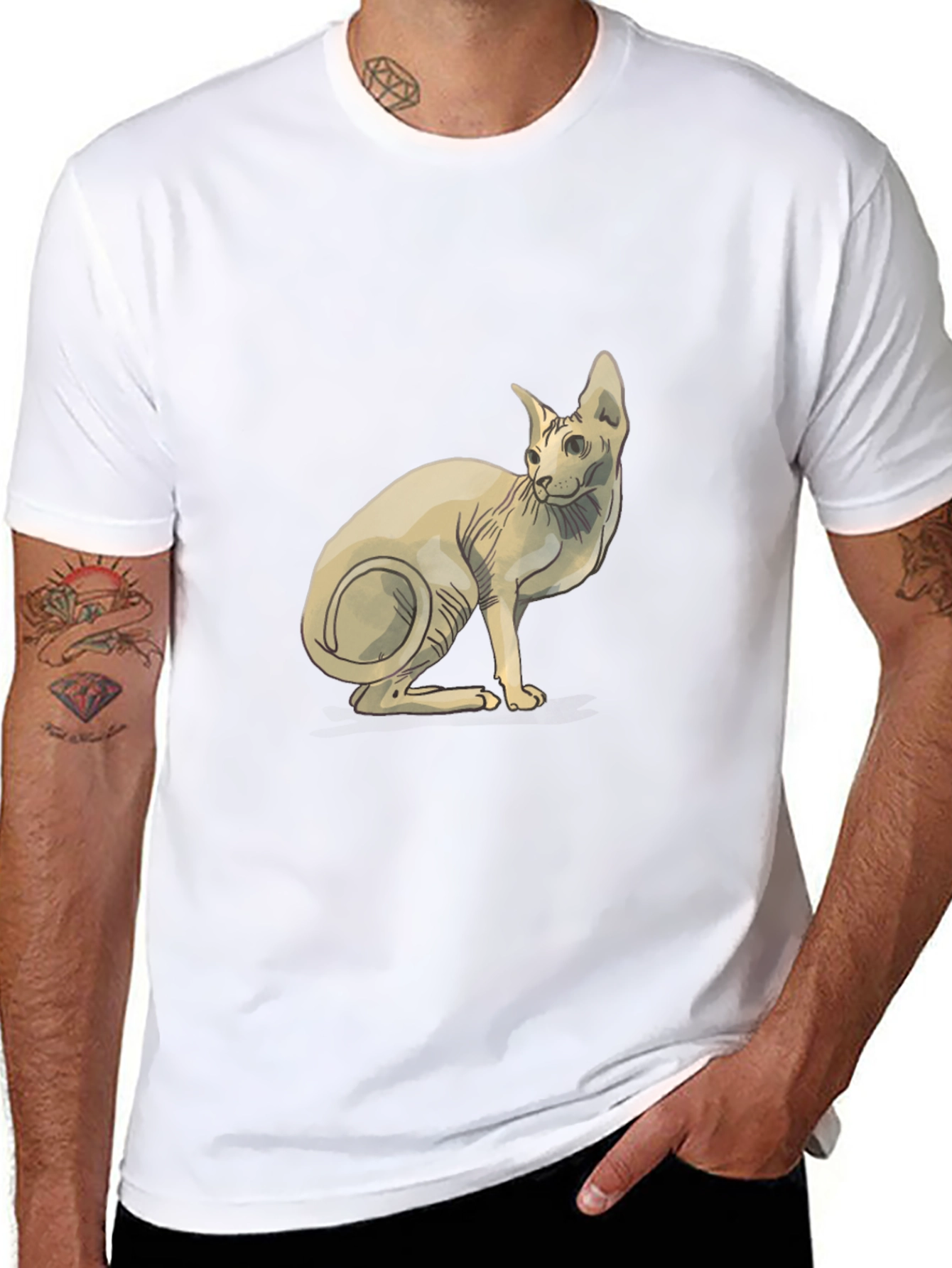 Sphynx Cat Graphic Tee - Unique Design