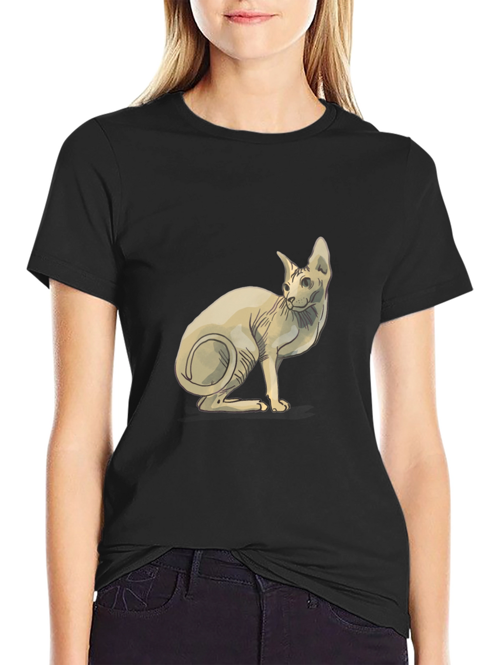 Sphynx Cat Graphic Tee - Unique Design