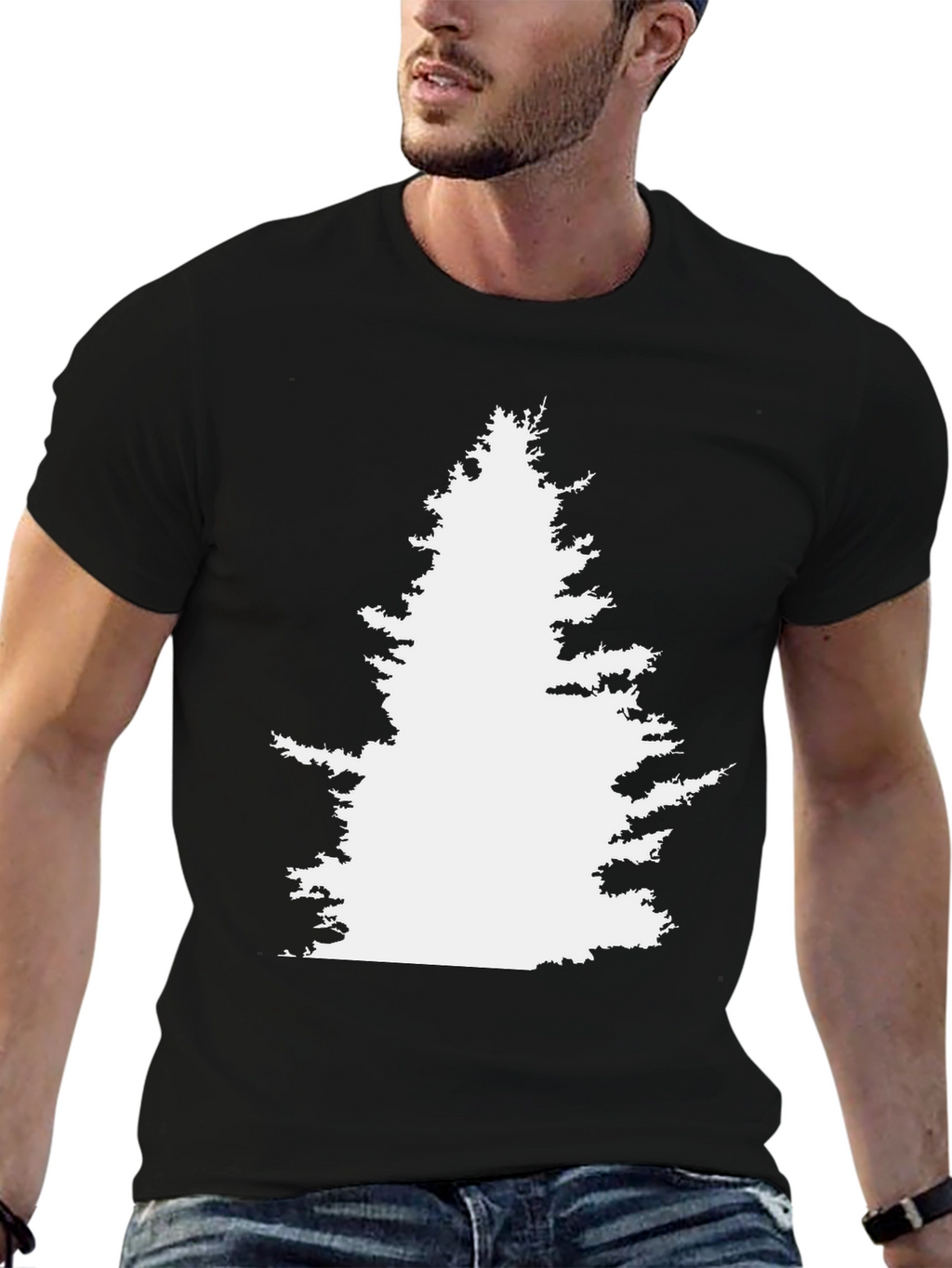 White Tree Silhouette Graphic Tee