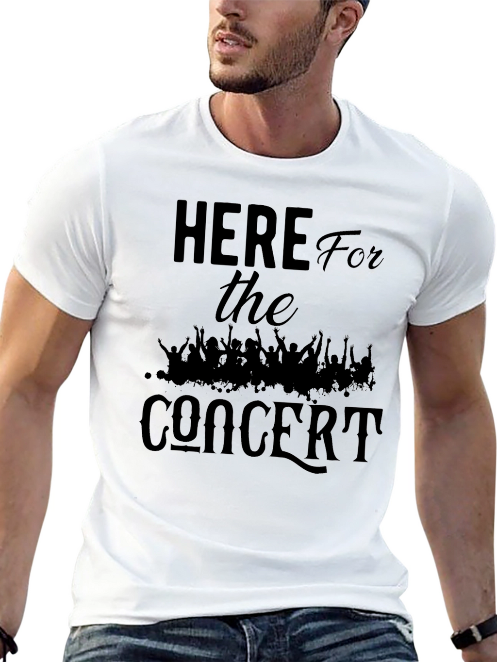 Here For The Concert Black T-Shirt